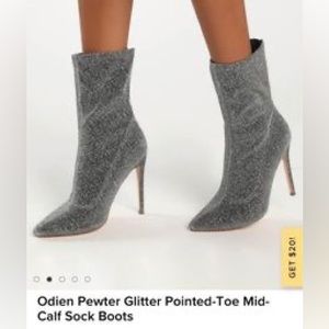Glitter Pointed Toe Boots